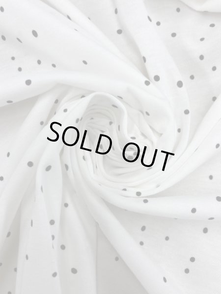 画像6: 生地:ランダム水玉柄綿天竺ニット(白/黒) (6)