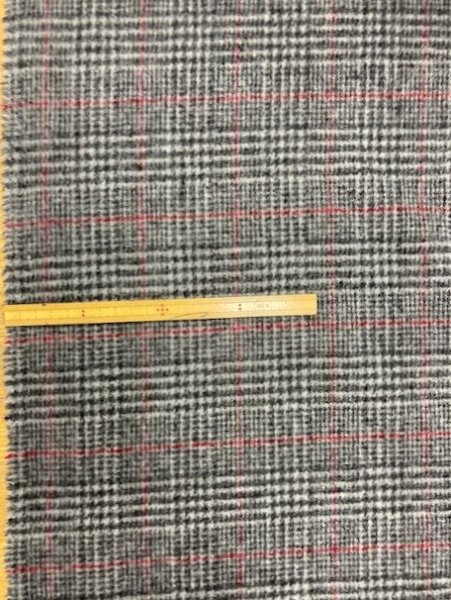 画像2: 生地: チェック裏起毛ウール(グレー系) (2)