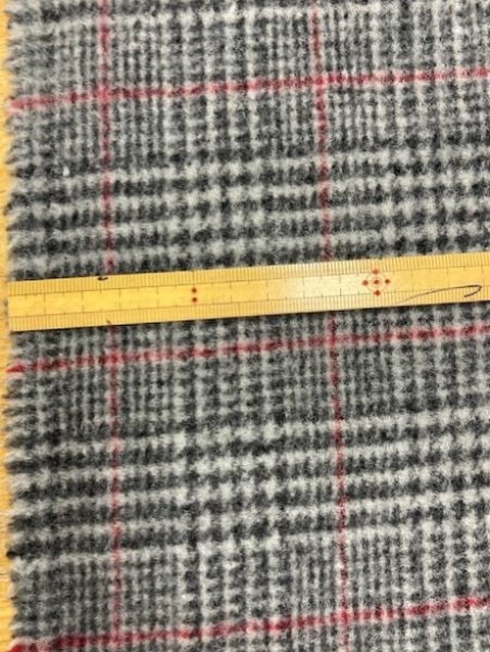 画像3: 生地: チェック裏起毛ウール(グレー系) (3)