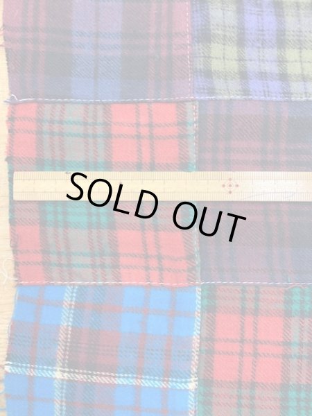 画像3: 生地:綿100%チェック柄起毛パッチワーク生地(青/マルチカラー)3.5m (3)