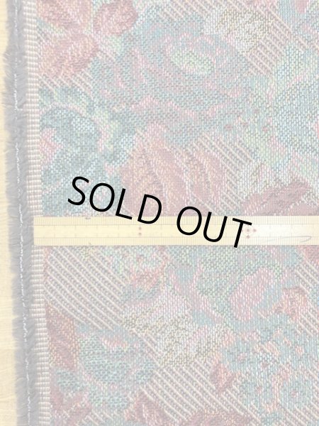 画像2: 生地： ウール綿花柄ウールジャガード（グレージュ／エンジ） (2)