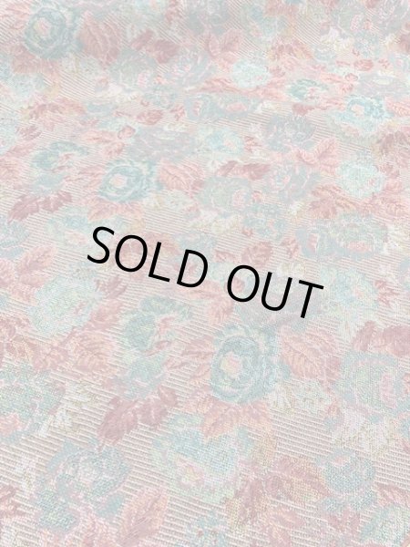 画像5: 生地： ウール綿花柄ウールジャガード（グレージュ／エンジ） (5)