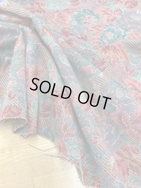 画像6: 生地： ウール綿花柄ウールジャガード（グレージュ／エンジ） (6)