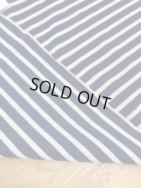 画像3: 生地：綿ボーダー織りニット（紺／生成） (3)