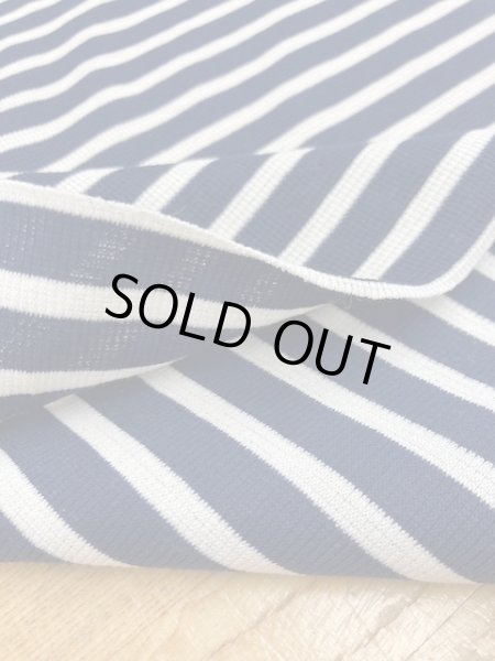 画像4: 生地：綿ボーダー織りニット（紺／生成） (4)