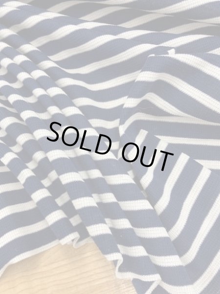 画像5: 生地：綿ボーダー織りニット（紺／生成） (5)