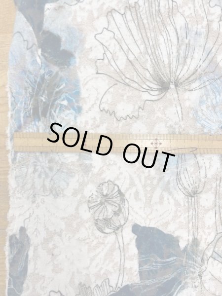 画像2: 生地:綿100%花柄プリントレースニット(青/紺) (2)