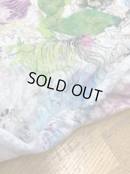 画像4: 生地：綿100％花柄プリントレースニット（緑／ピンク） (4)