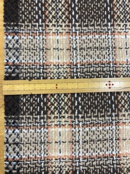 画像2: 生地:ウール100%チェック織り(茶/ベージュ) (2)