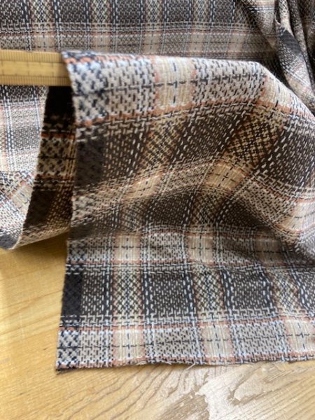 画像5: 生地:ウール100%チェック織り(茶/ベージュ) (5)