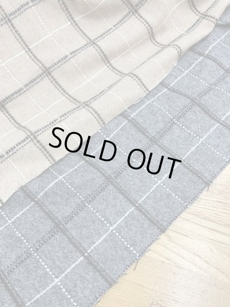 画像7: 生地:ウールポリチェックステッチ(グレー/茶) (7)