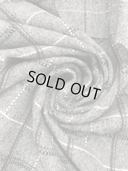 画像6: 生地:ウールポリチェックステッチ(グレー/茶) (6)