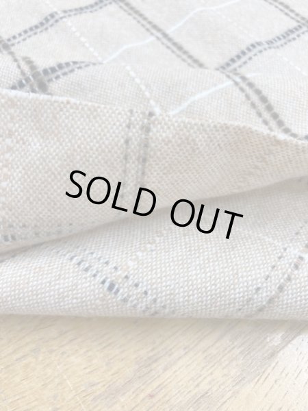 画像4: 生地:ウールポリチェックステッチ(ベージュ/茶) (4)