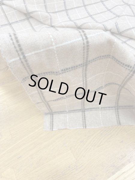 画像5: 生地:ウールポリチェックステッチ(ベージュ/茶) (5)