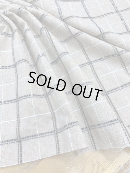 画像6: 生地:ウールポリチェックステッチ(ベージュ/茶) (6)