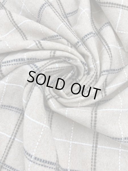 画像7: 生地:ウールポリチェックステッチ(ベージュ/茶) (7)