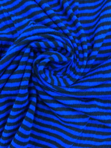 画像5: 生地:綿薄手ボーダーニット(青/黒) (5)