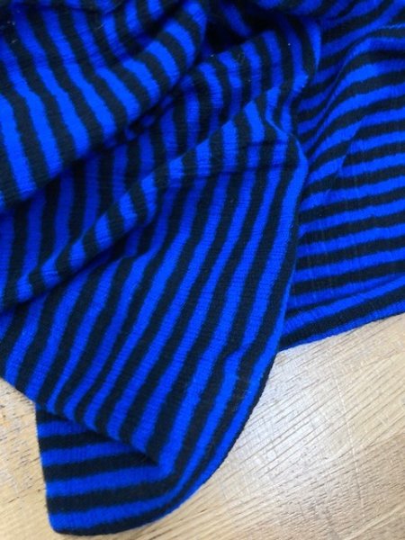 画像6: 生地:綿薄手ボーダーニット(青/黒) (6)