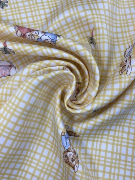 画像8: 生地:ピーターラビットチェック柄防炎コーティングポリ(黄色) (8)