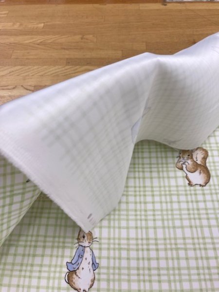画像4: 生地:ピーターラビットチェック柄防炎コーティングポリ(緑色) (4)