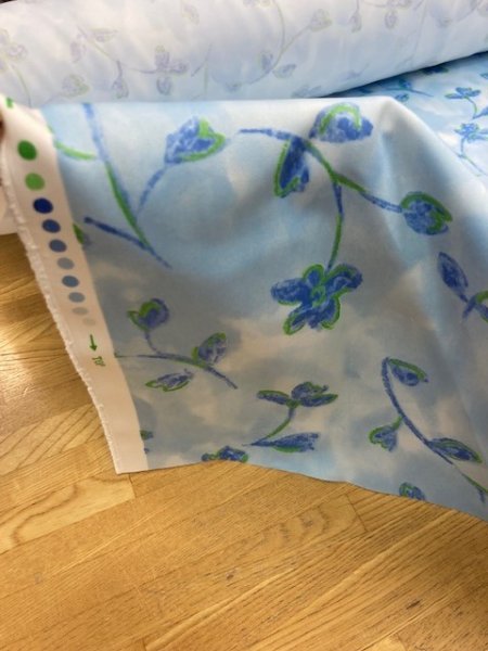 画像3: 生地:花柄防炎コーティングポリ(水色) (3)