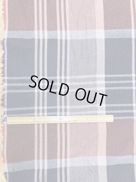 画像2: 生地:綿ウールチェック織り(茶/ベージュ/紺) (2)