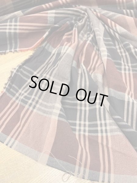 画像5: 生地:綿ウールチェック織り(茶/ベージュ/紺) (5)