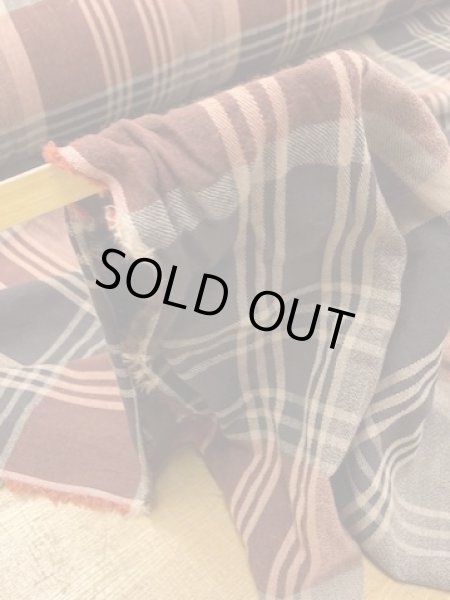 画像7: 生地:綿ウールチェック織り(茶/ベージュ/紺) (7)