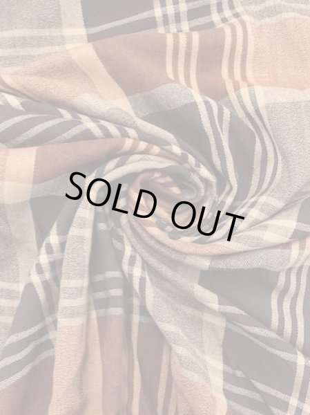 画像8: 生地:綿ウールチェック織り(茶/ベージュ/紺) (8)