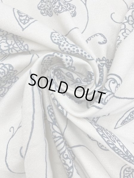 画像7: 生地:ペイズリー柄クロス(生成/紺) (7)