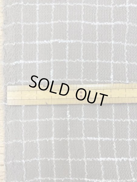 画像2: 生地:格子柄ウールストレッチ(グレージュ) (2)