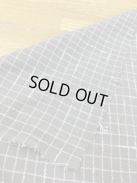 画像3: 生地:格子柄ウールストレッチ(グレージュ) (3)