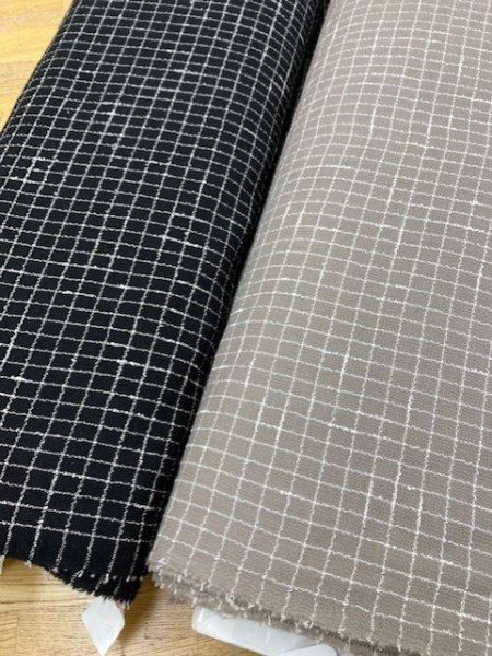 画像9: 生地:格子柄ウールストレッチ(黒) (9)