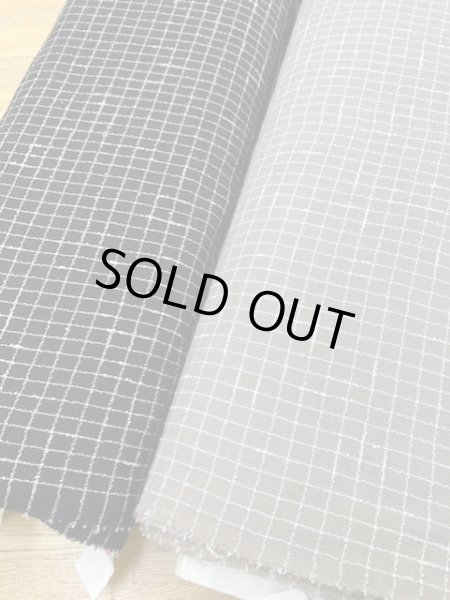 画像8: 生地:格子柄ウールストレッチ(グレージュ) (8)