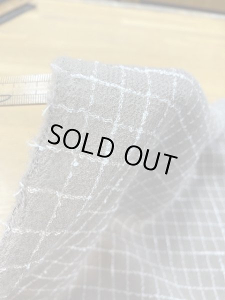 画像6: 生地:格子柄ウールストレッチ(グレージュ) (6)