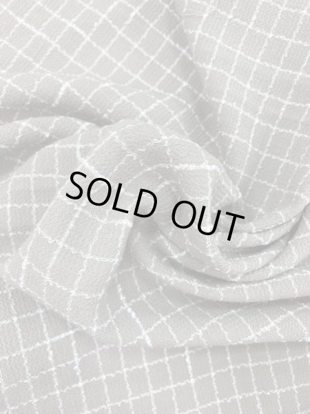 画像7: 生地:格子柄ウールストレッチ(グレージュ) (7)