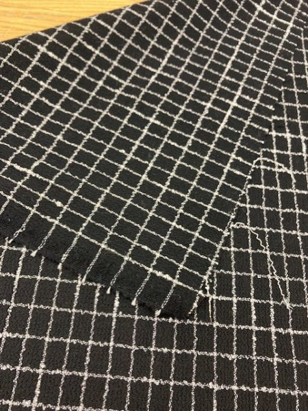 画像3: 生地:格子柄ウールストレッチ(黒) (3)
