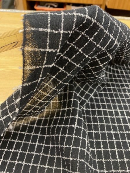 画像5: 生地:格子柄ウールストレッチ(黒) (5)
