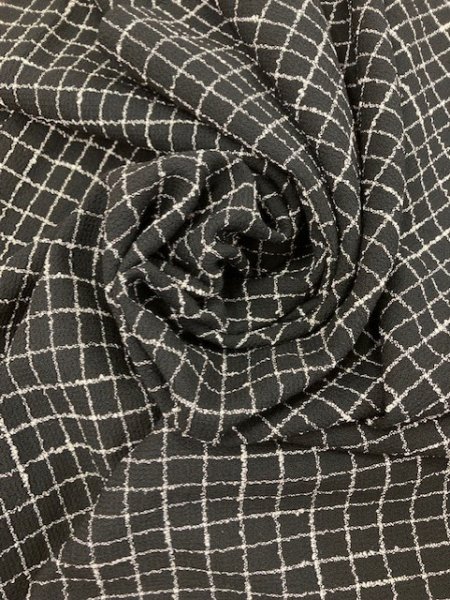 画像8: 生地:格子柄ウールストレッチ(黒) (8)