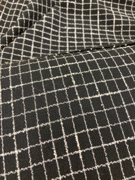 画像7: 生地:格子柄ウールストレッチ(黒) (7)