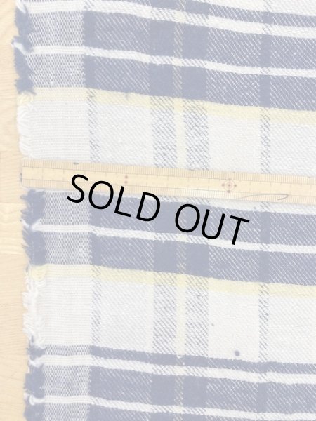 画像2: 生地:チェック柄コットン(生成/紺/黄) (2)