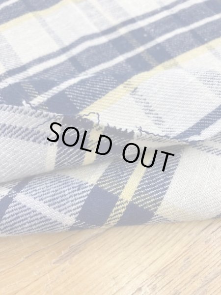 画像4: 生地:チェック柄コットン(生成/紺/黄) (4)