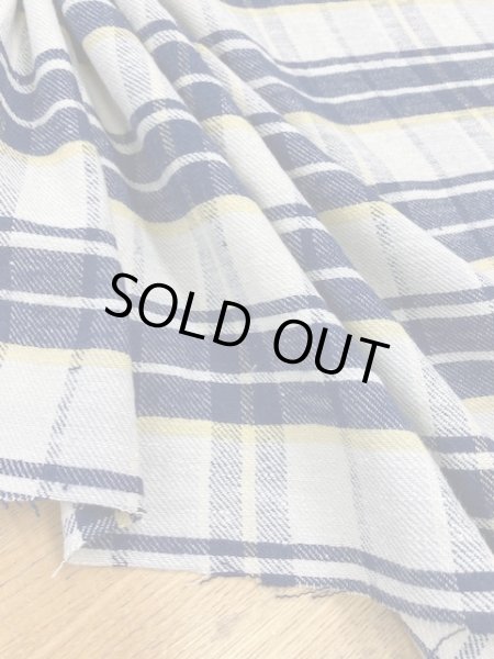画像5: 生地:チェック柄コットン(生成/紺/黄) (5)