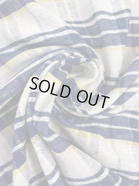 画像7: 生地:チェック柄コットン(生成/紺/黄) (7)