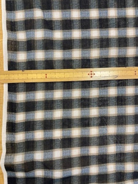画像2: 生地：チェック柄プリントポリ（紺） (2)