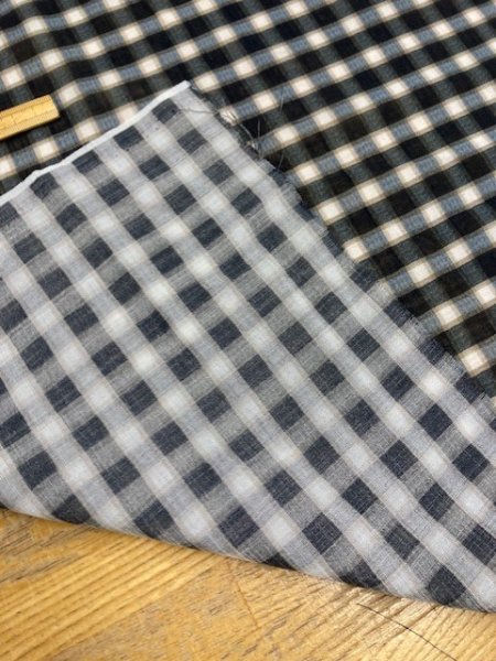 画像3: 生地：チェック柄プリントポリ（紺） (3)