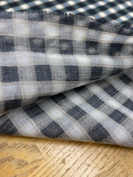 画像5: 生地：チェック柄プリントポリ（紺） (5)