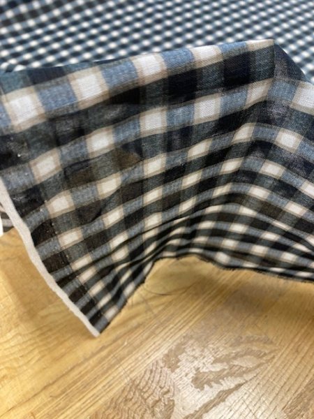 画像6: 生地：チェック柄プリントポリ（紺） (6)