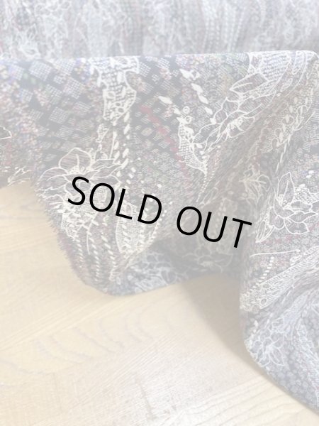 画像6: 生地:プリントポリエステル(黒茶エンジ) (6)