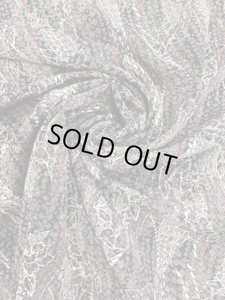 画像7: 生地:プリントポリエステル(黒茶エンジ) (7)